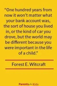 Excellent quote by Witcraft talking about what really matters as a parent. Hint: It’s not the material things. Click through to see all the other quotes on parenting well.