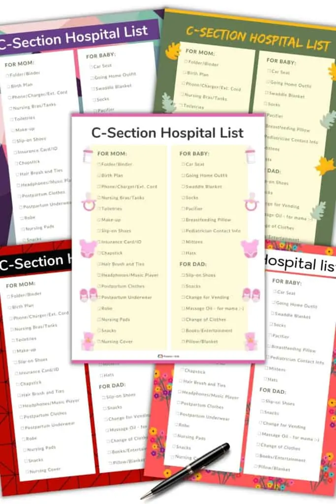 C Section Hospital Bag Checklist