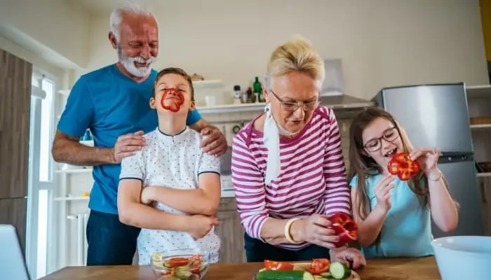 grandma grandpa watching grandkids