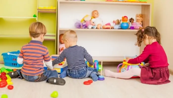 kids playing in nursery school