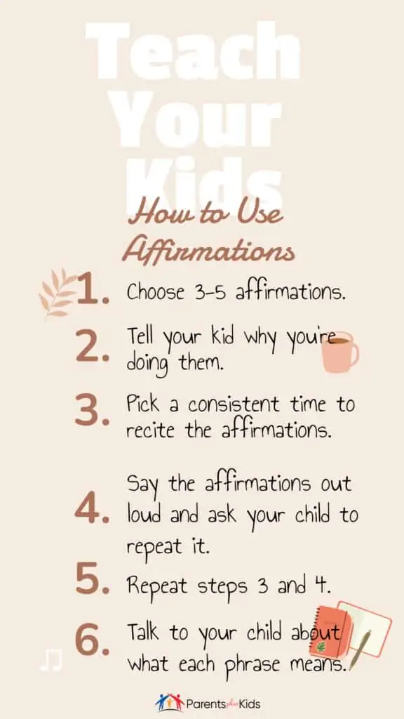 steps to using affirmations with kids