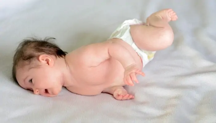 infant on bed