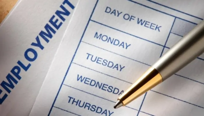 days of week schedule