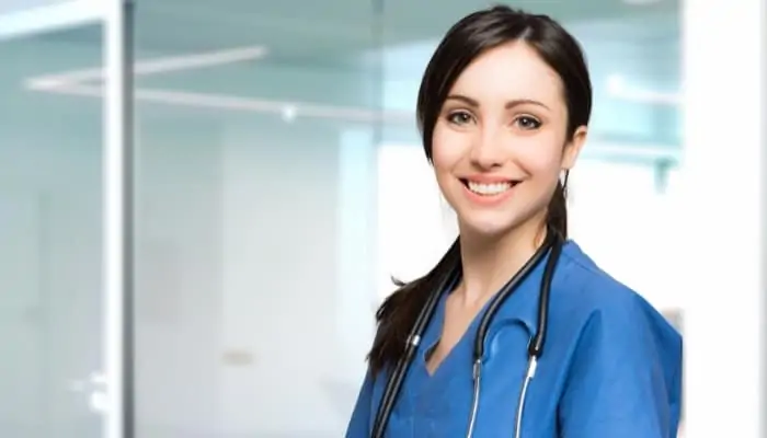 a nurse in scrubs