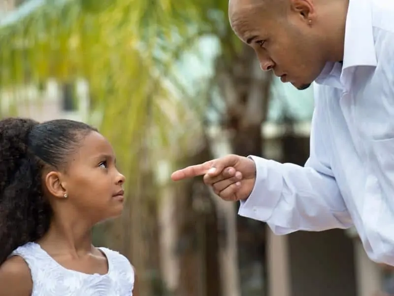 a child getting disciplined