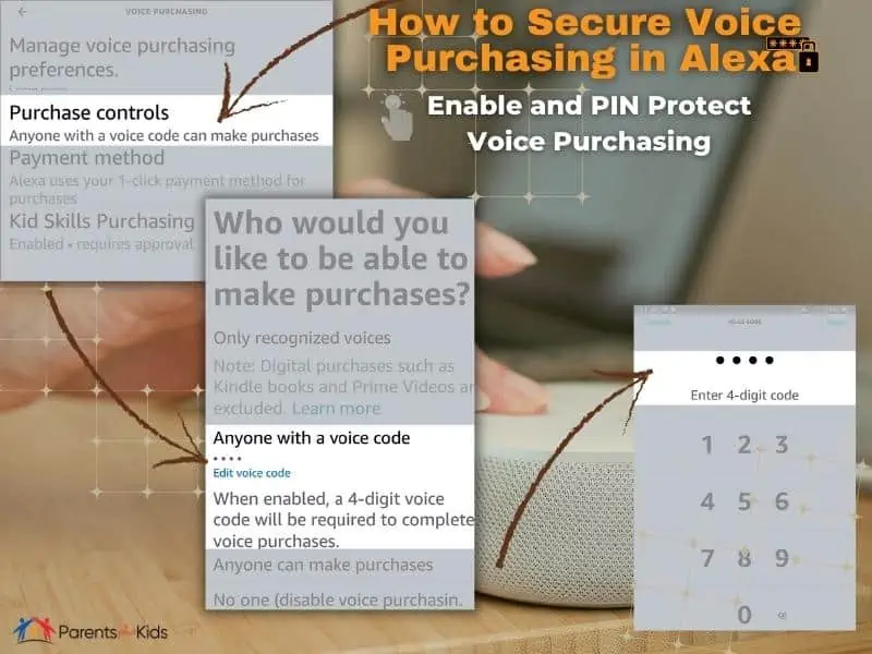 screenshots on how to secure voice purchasing