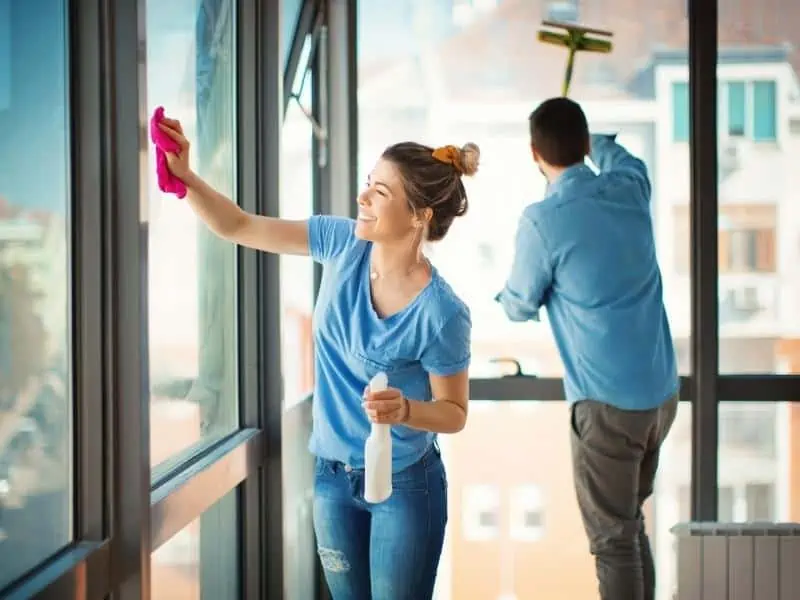 woman and husband chores