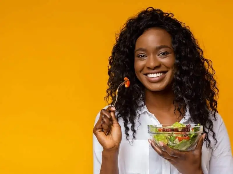 Article Image- woman eating vegetable