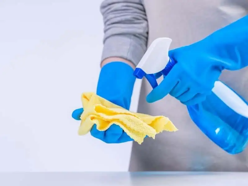 Article image - cleaning with gloves