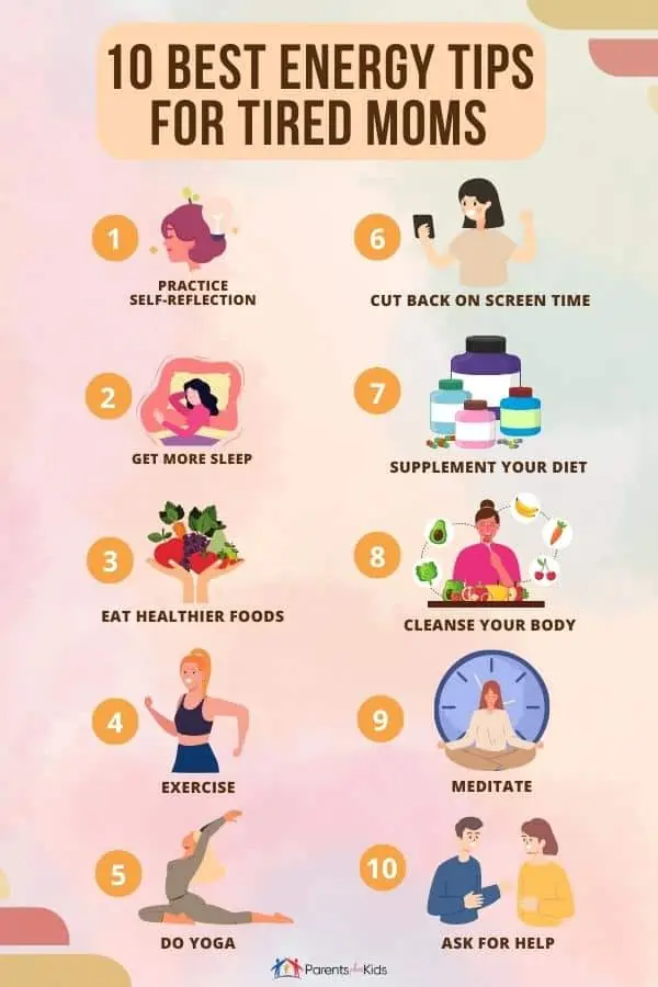 Infographics - Energy Tips For Tired Moms