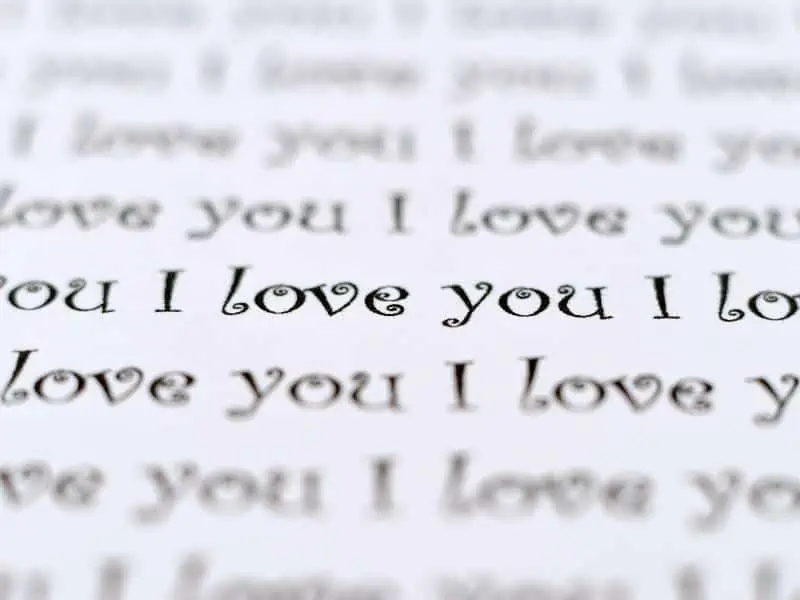 i love you writing