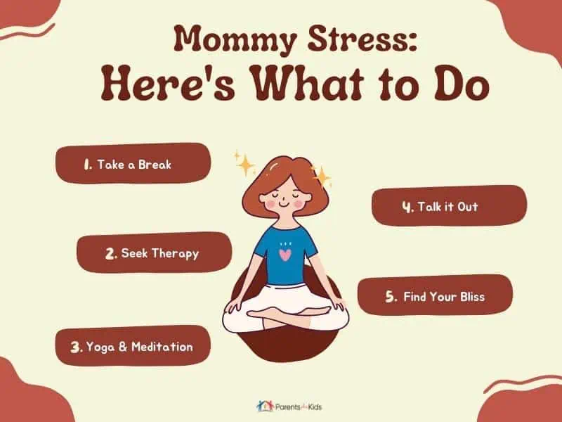 infographic on what to do for mommy stress