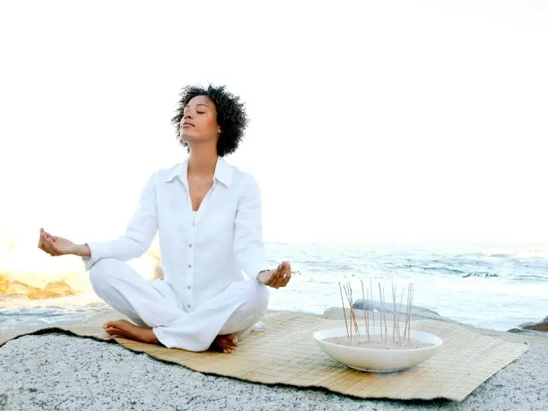 woman meditating