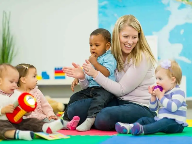 woman with kids