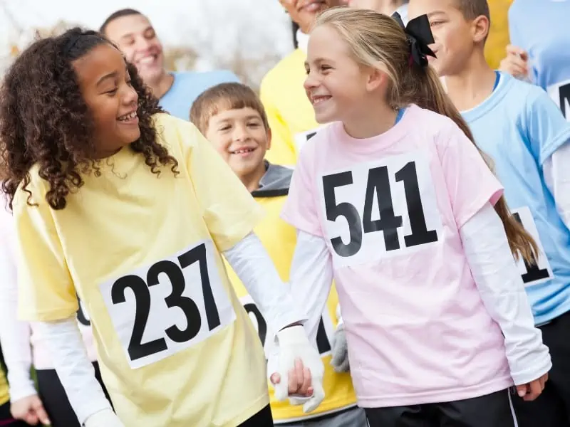 kids on a charity walk