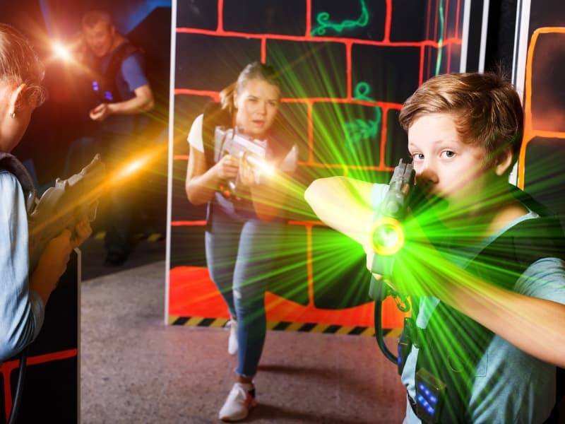 kids playing laser tag