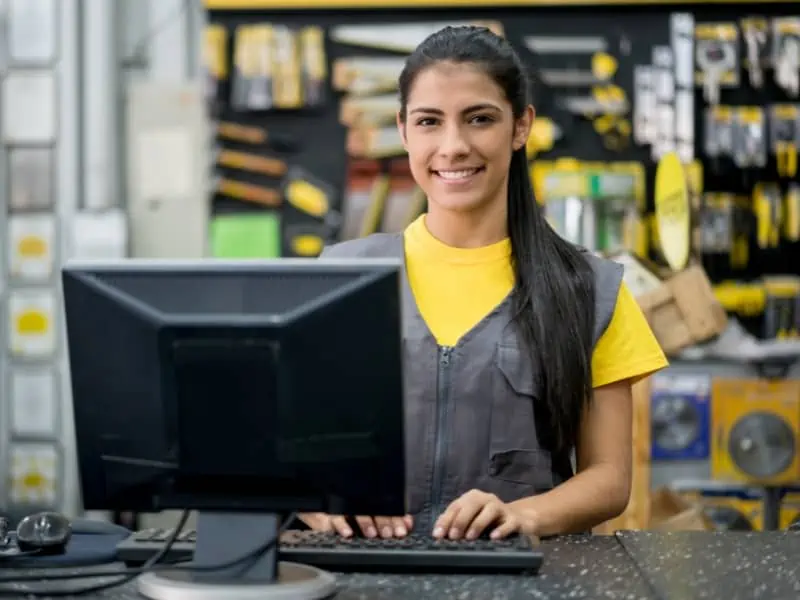 teen working as a clerk