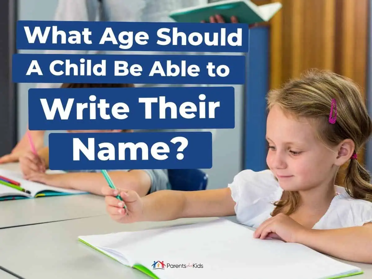 At what age can most kids write?