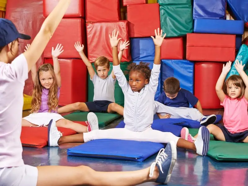 kids training at the gym